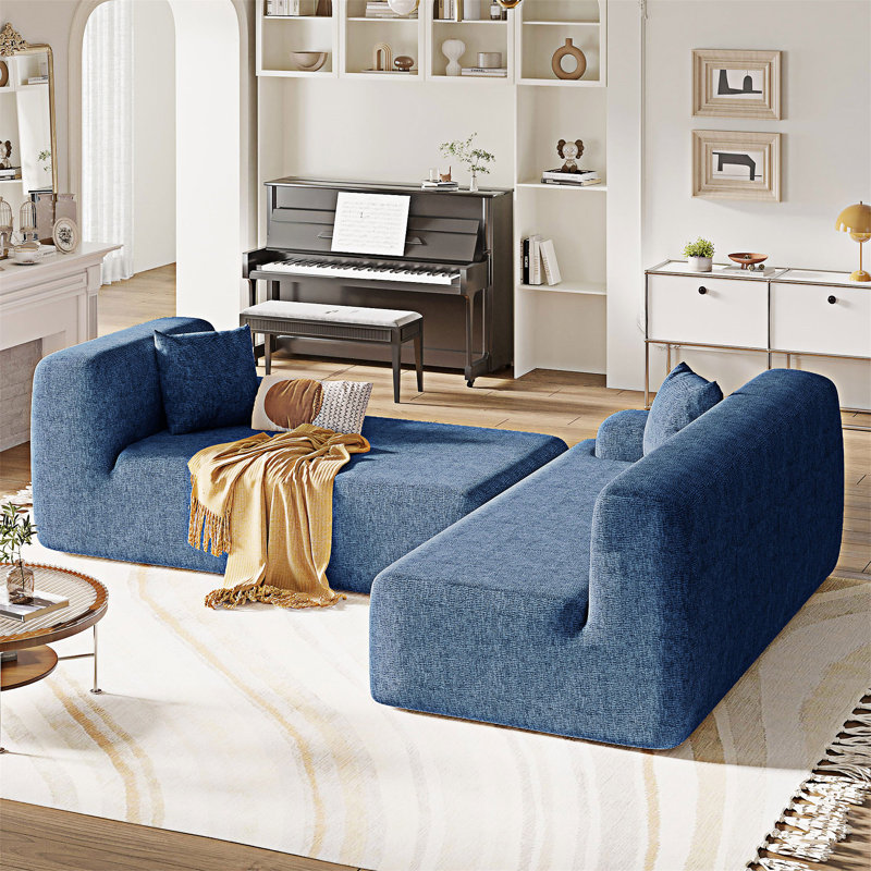 L-Shape Modular Sectional Sofa, Blue
