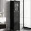 Grande armoire de salle de bain noire avec tiroir et porte à console lisse