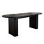 Table de salle à manger extensible noire avec base en bois pour 4 à 8 personnes-1775094260