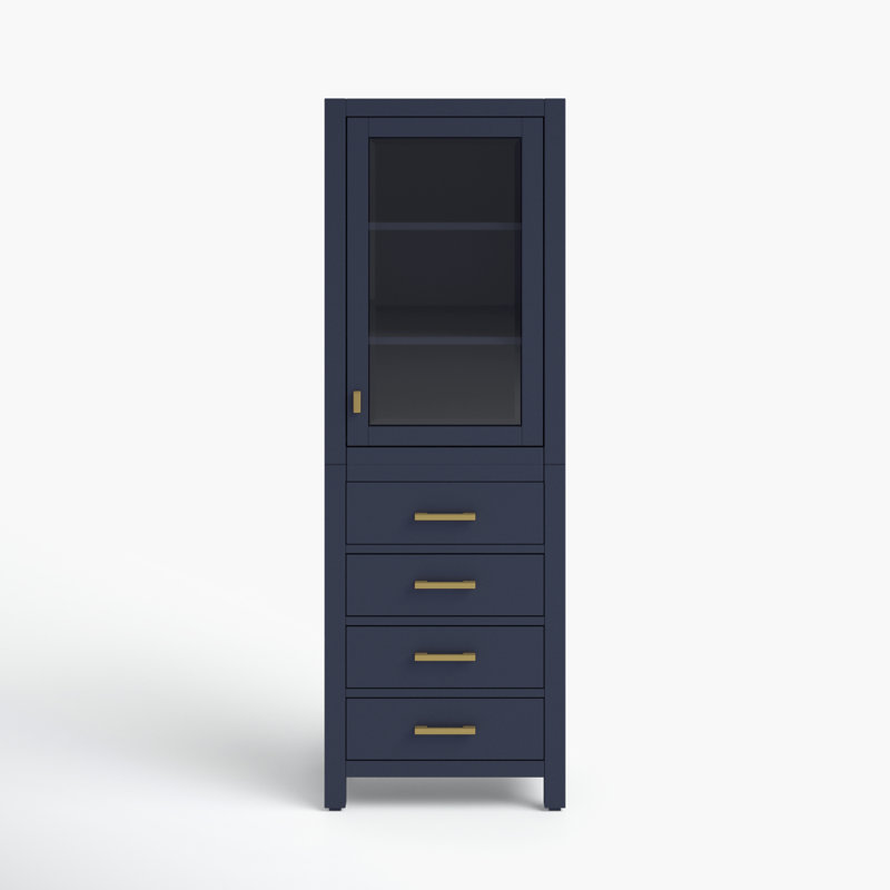 Keira Linen Cabinet, Navy Blue