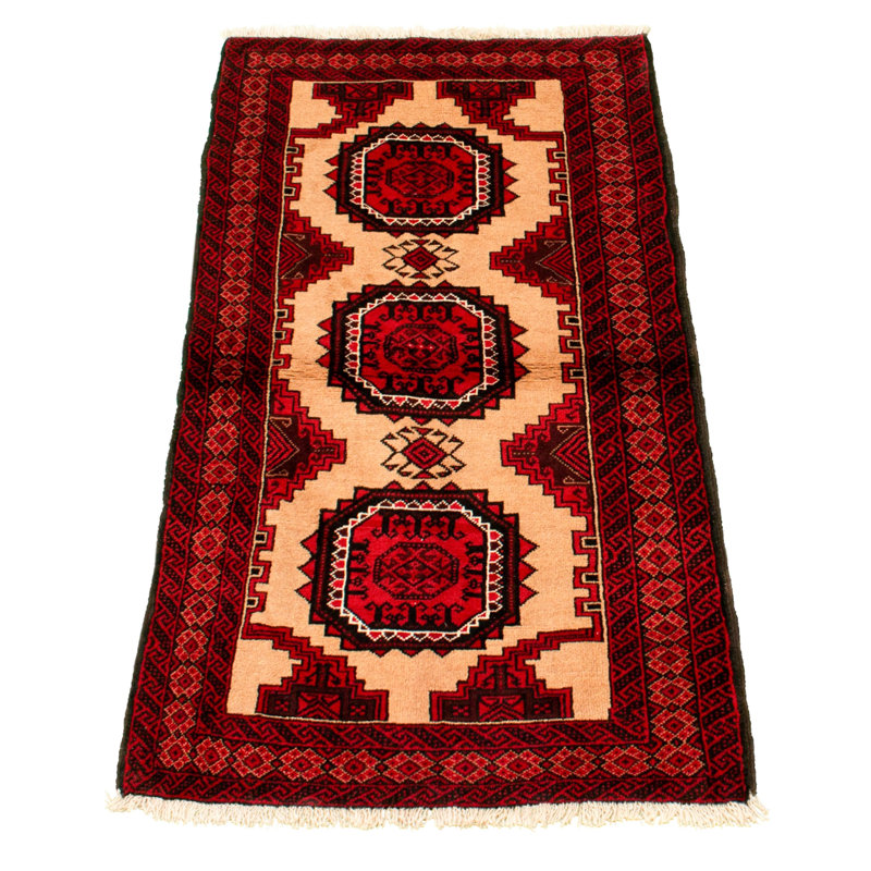 Tapis décoratif en laine noué à la main de conception unique 3 pi 3 po x 6 pi 3 po « New Age »