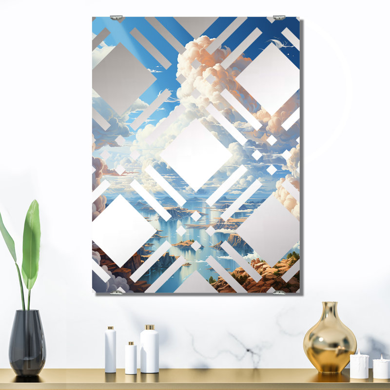 Corradina - Miroir mural nuages décoratifs MIR139415, 32 po x 24 po