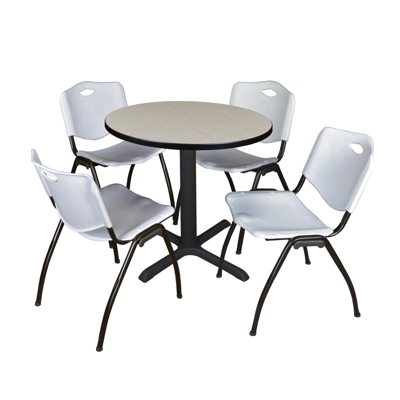 Table de salle à manger Neyland Cain, Gris, 29" H x 30" L x 30" W, Érable