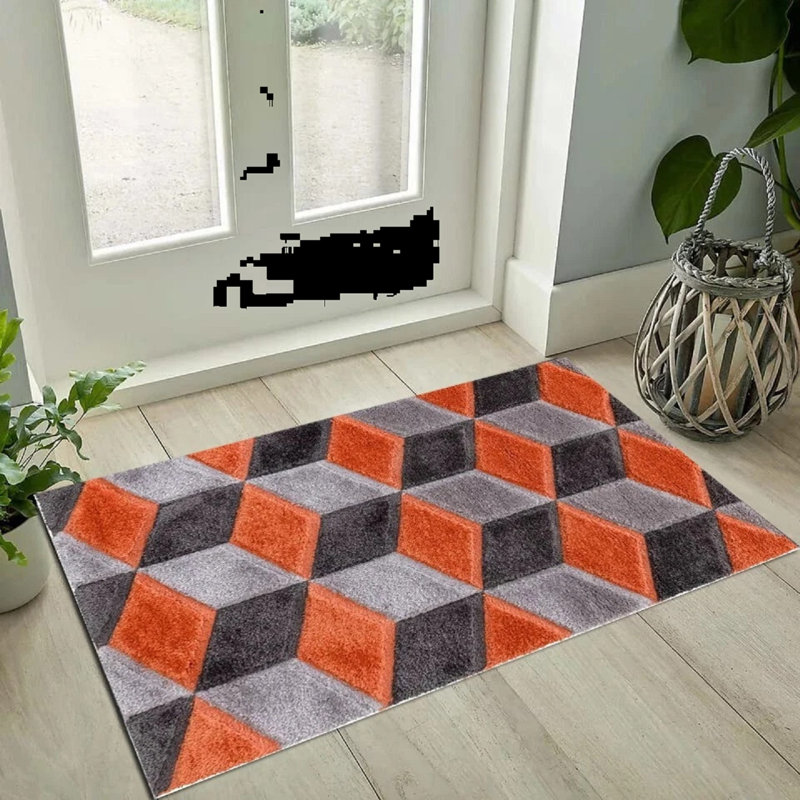 Rectangle Geometric and Chequered Shag, Rectangle 80 x 150 cm