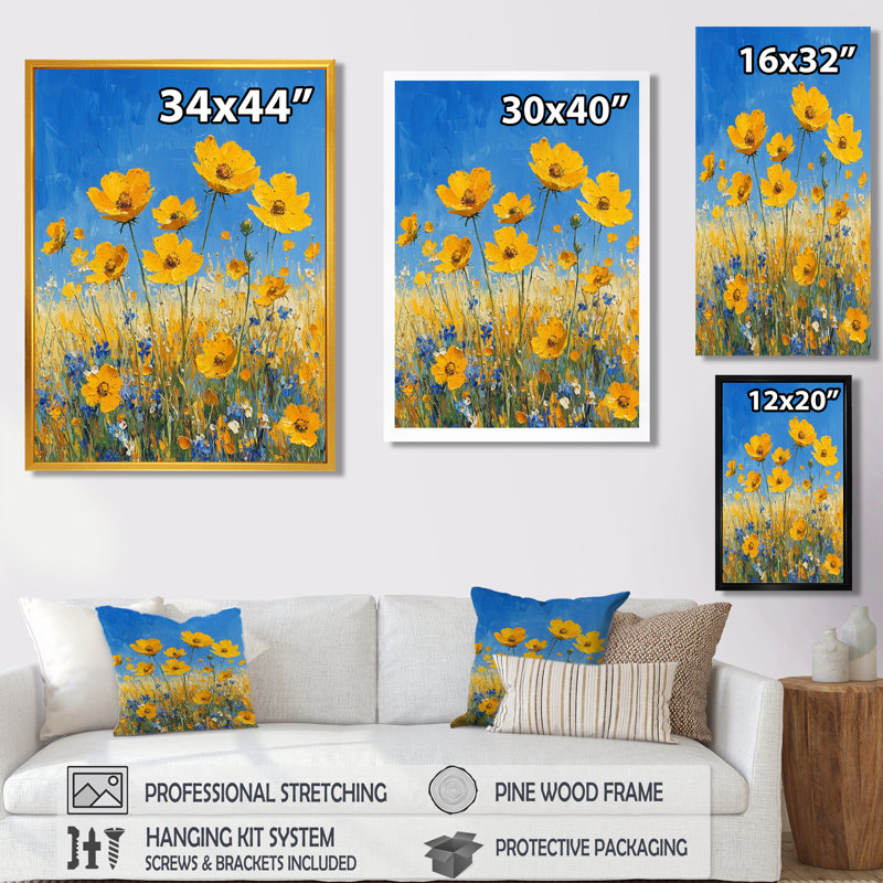 Beadnell - Floral Canvas Prints, Noir, noir, noir, noir, H 20 po x l 12 po, Reproduction encadrée sans passe-partout