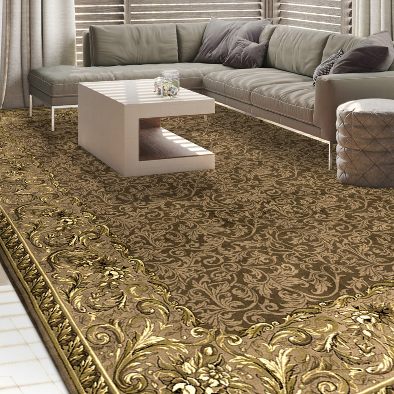 Tapis rectangulaire en laine noué à la main