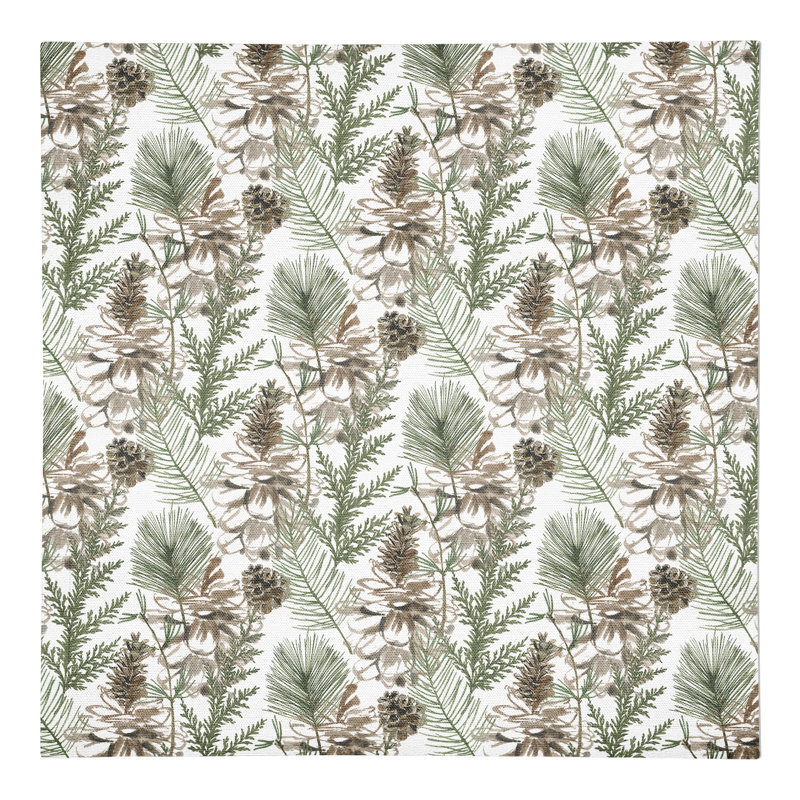 Skokie Cotton Twill Floral Square Napkin, White