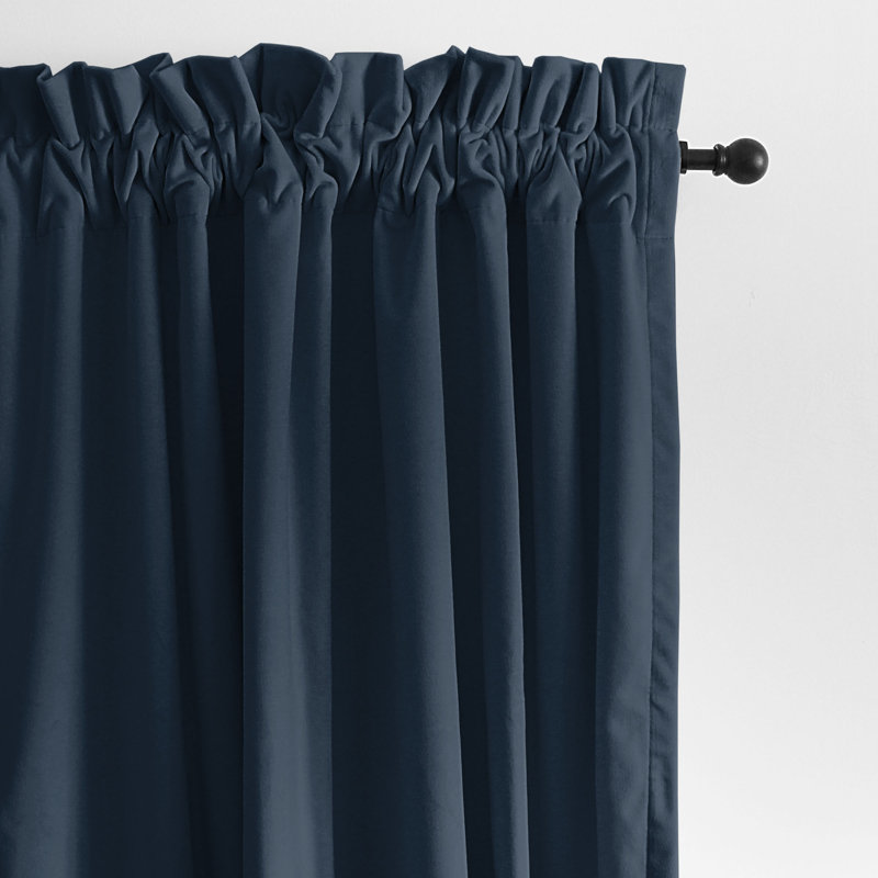 Paire de rideaux obscurcissant en velours, Bleu marine, 50 po x 96 po