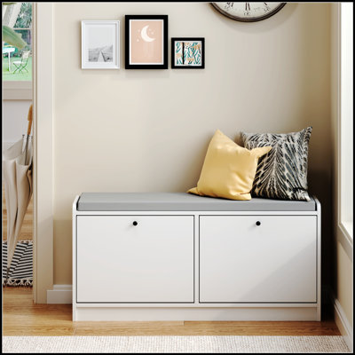 Banc de rangement pour chaussures, banc d'entrée avec rangement, banc à chaussures, armoire à chaussures pour le vestibule, étagère à chaussures, armoire à chaussures avec coussin pour l'entrée, couloir, salon, chambre à coucher