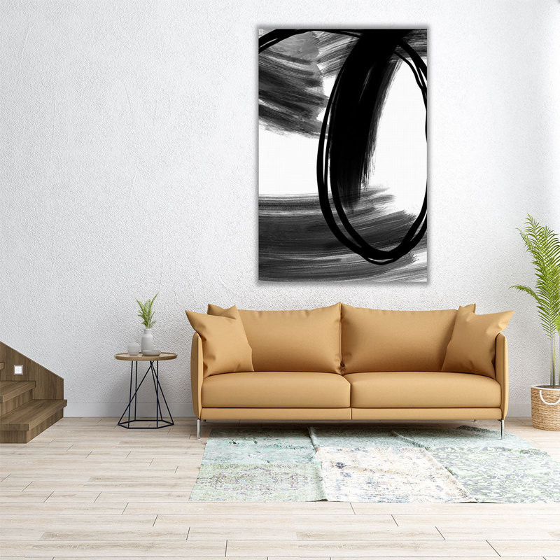 «Conscious Feeling 1 Black and White», reproduction d'art sur toile, H 30 po x l 20 po