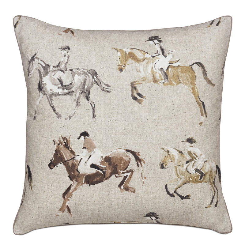 Equestrian Square Pillow Cover & Insert, Feathers
