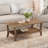 Solid Wood Farmhouse Brown Rectangle 47-Inch Mid-Century Center Coffee Table with Open Storage Shelf, 2-Tier Modern Simple Low Cocktail Tea Table-659205819