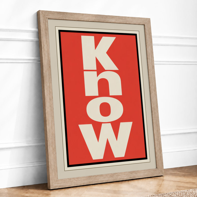Know Typography - Framed Print, A3 - 42.0 x 29.7 cm, Oak