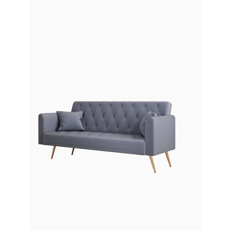 Khalill 71.15'' Velvet Convertible Sofa