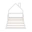 Lit simple en bois avec tête de lit en forme de maison, blanc
