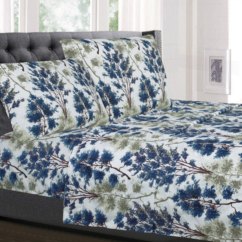 Ensemble de draps en microfibre à imprimé floral Florence, California King