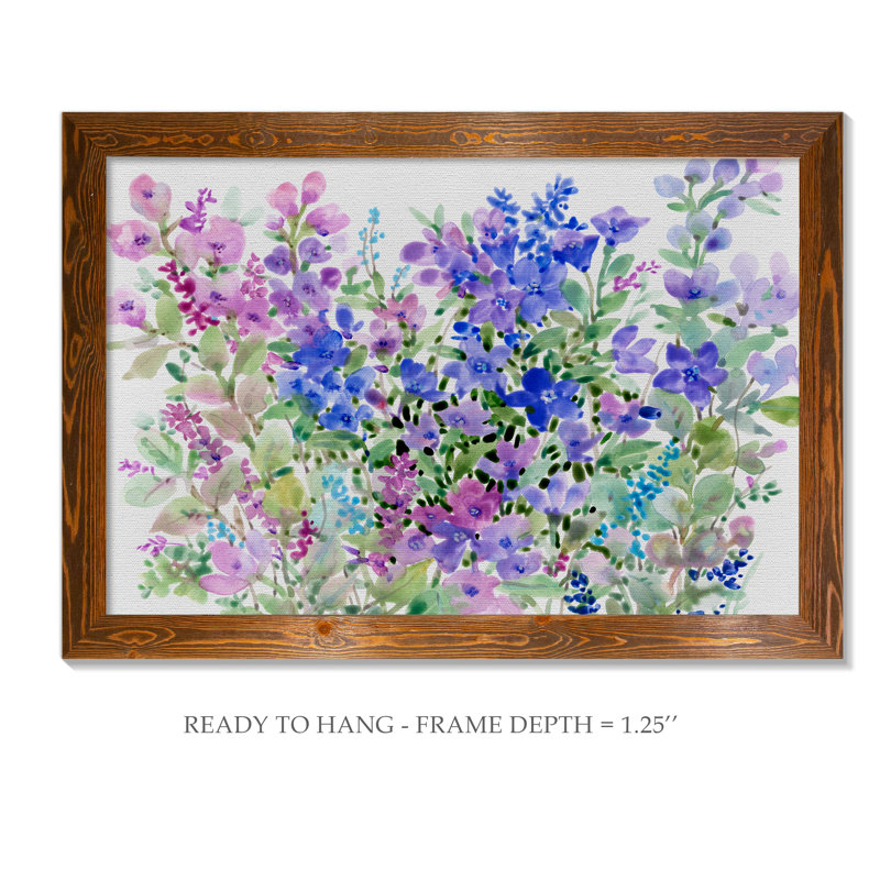 "parfum floral i" -cadre photo, reproduction d’art sur toile, H 32 po x l 44 po x 1,25 po, Toile avec cadre brun