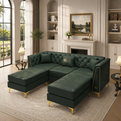 Canapé modulaire Chesterfield avec 3 coussins