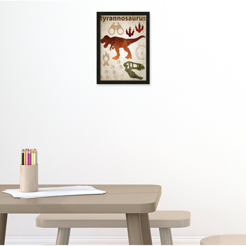 Adhésif décoratif dinosaures - 01 pi, H 15 po x l 11 po x P 1,1875 po, Encadré de boîte à grain de bois noir