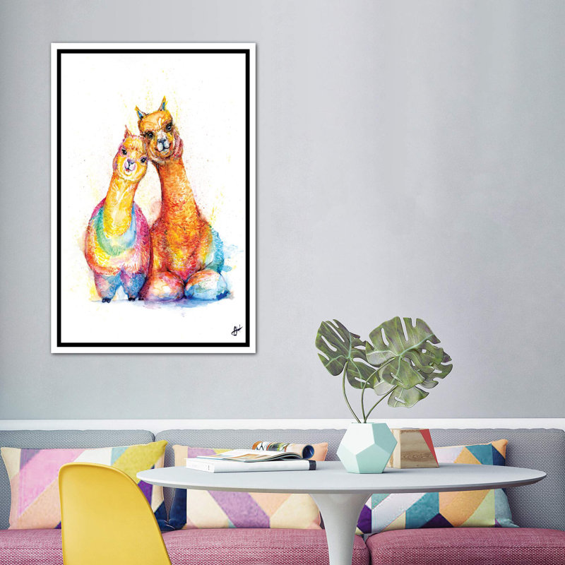 Animals, 60" H x 40" W x 1.5" D, White Framed Canvas
