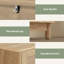 Oak Finish 3 Drawer Dresser,Nightstands, Bohemian Rattan Storage Chest for Home Organisation