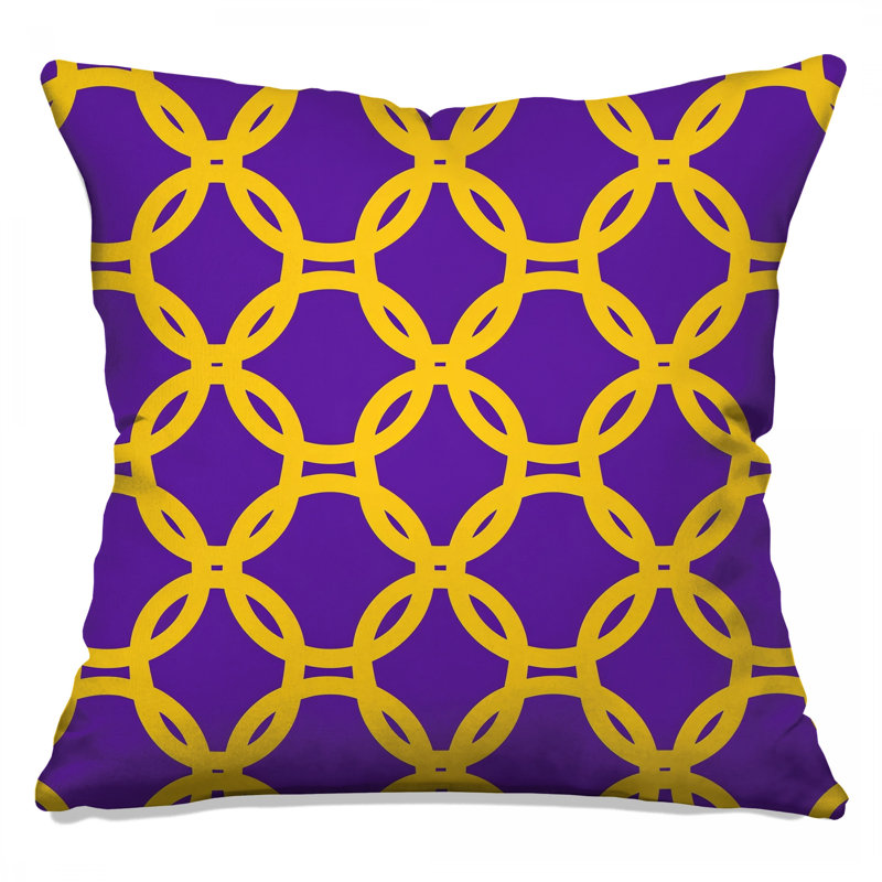 Coussins décoratifs mauve à cercles entrecroisés, 16 x 16 pouces