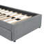 Lit plateforme tapissier simple avec lit gigogne Teddy