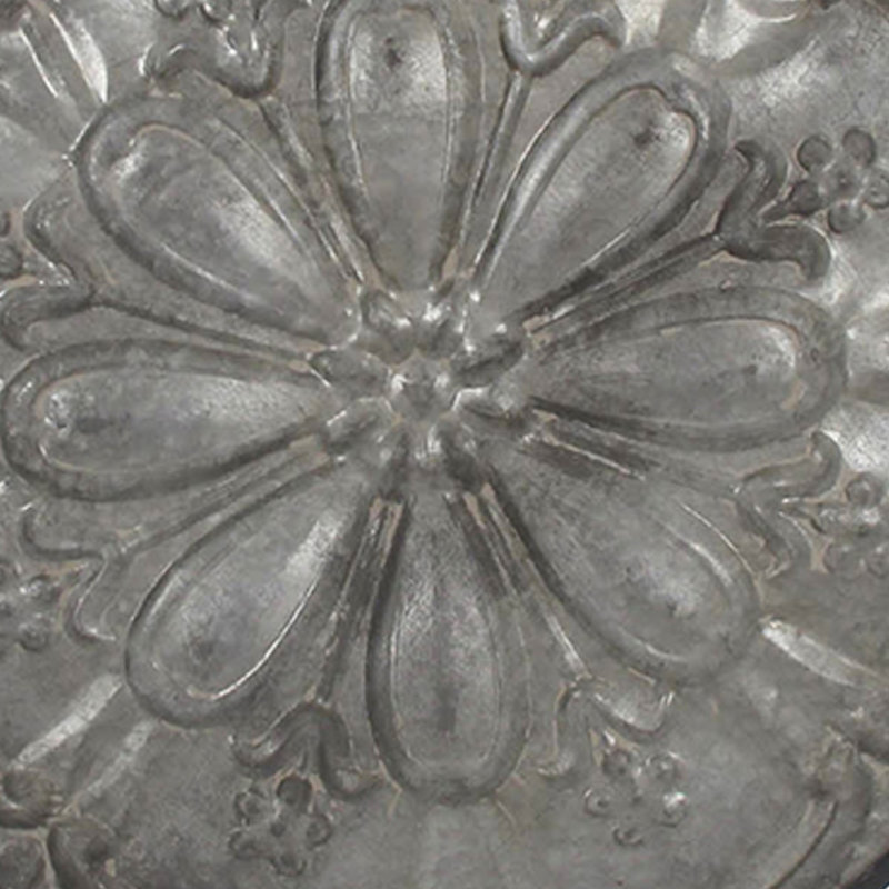 Vello Decorative Metal Tray, Wood Handles, Antique Grey Iron 28 Inch
