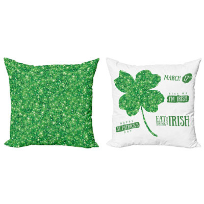 Sybil Indoor / Outdoor Green And White Square Throw Cushion Cover