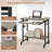 Mobile Laptop Desk with Keyboard Tray, Lower Shelf, 3 Hooks, 4 Universal Wheels Gray-990227295