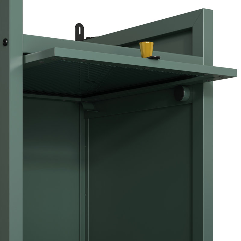 Armoire avec rangement à quatre niveaux, Vert foncé, 47.24" H x 13.78" W x 14.17" D