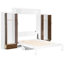 Mur de lit double pleine grandeur avec placard, tiroirs et table - peu encombrant, multifonctionnel pour les petits appartements, les chambres d'amis, le bureau rabattable intégré, le rangement spacieux, la structure pliable du bureau-141506106