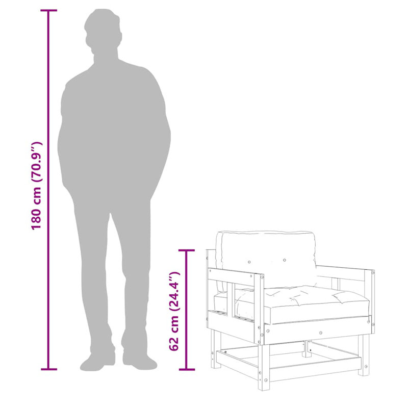 Chaise de patio avec coussins, Brun