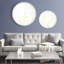 Miroir mural perlé 27 po - cadre en fer blanc mat, miroir 24,3 po, support, cintre en trou de serrure, cadre rond intérieur 27 po avec revêtement, verre miroitant, prêt à être accroché, rehausse votre chambre ou votre entrée-328903369-328903374