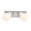 Applique murale moderne en nickel brossé 2 lumières pour salle de bain, salle d'eau, l 18 po x H 8 po-1113378635