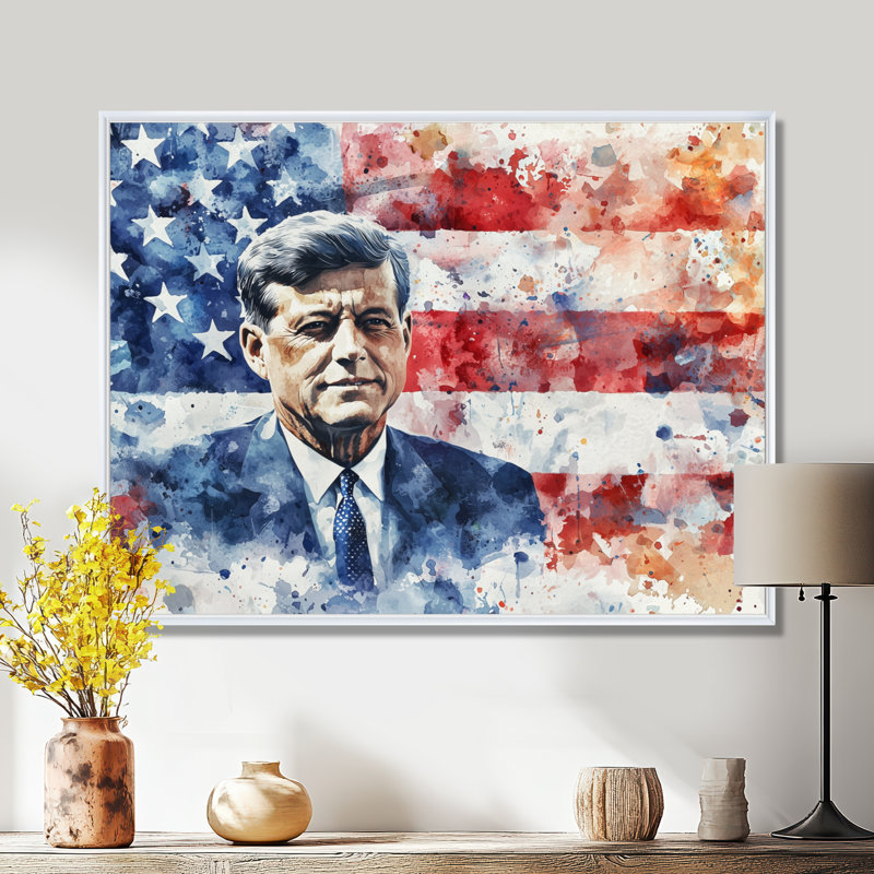 Assassination of Jfk - États-Unis, art mural, H 34 po x l 44 po, Impression encadrée flottante, Blanc