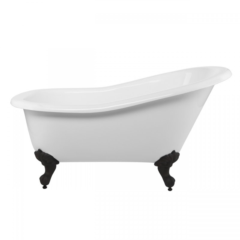 Baignoire de trempage sur pattes 28 po Aurora, Bronze huilé, Non inclus, H 30,62 po x L 57 po x L 28 po