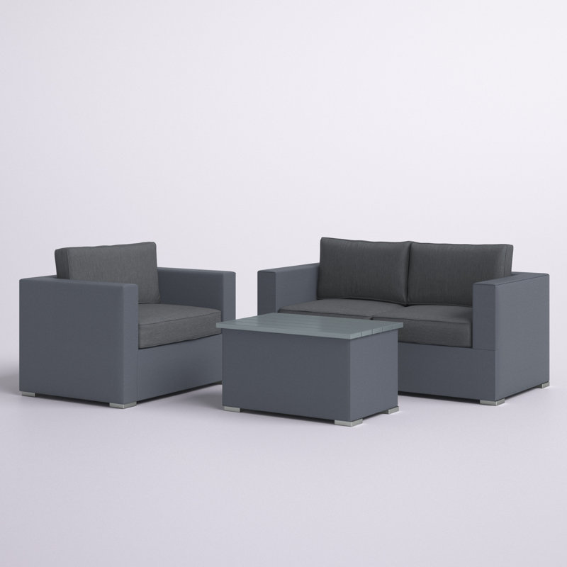 Estee 3 - Person Patio Conversation Set with Cushions
