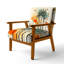 Tree Pine Accent Chair - Summer Valley Pine Forest Silhouettes Side Chair-969309142