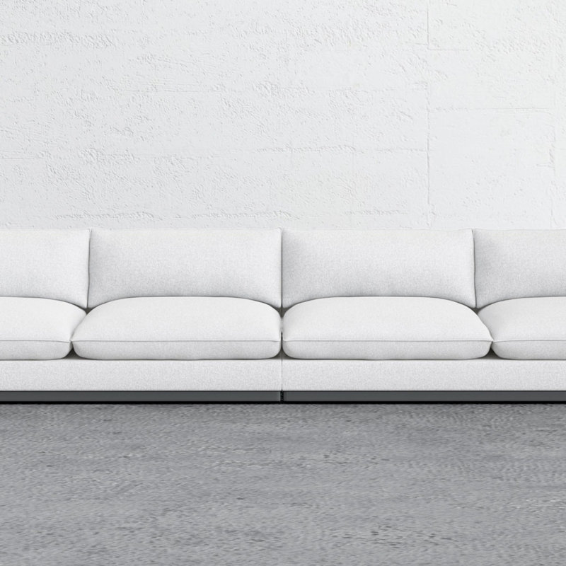Camden Upholstered 159.84'' Sofa, White Polyester
