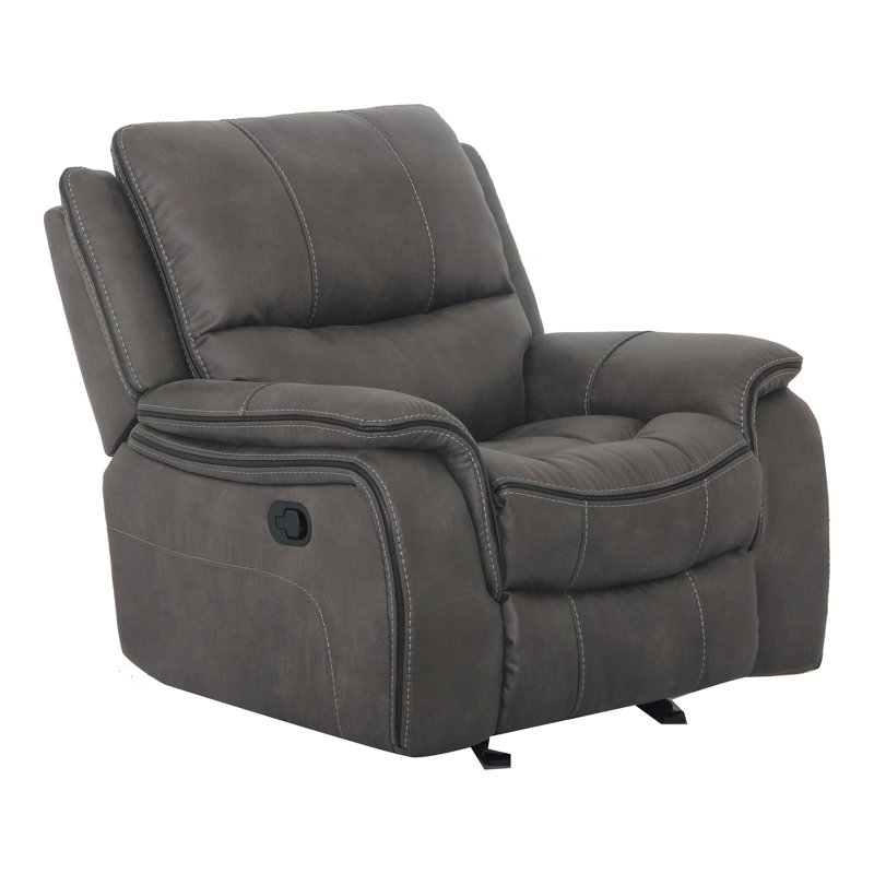 Virtyt Upholstered Home Theater Seat, Dark Gray Polyester