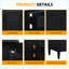 48" Freestanding Bathroom Vanity Base Cabinet Only, 4 Drawers & 2 Doors with Adjustable Shelves, Black Metal Handles, Black, MDF-133712024-133712027