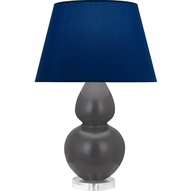 Lampe de table matte à double gourde, Gris, Bleu marine/gris