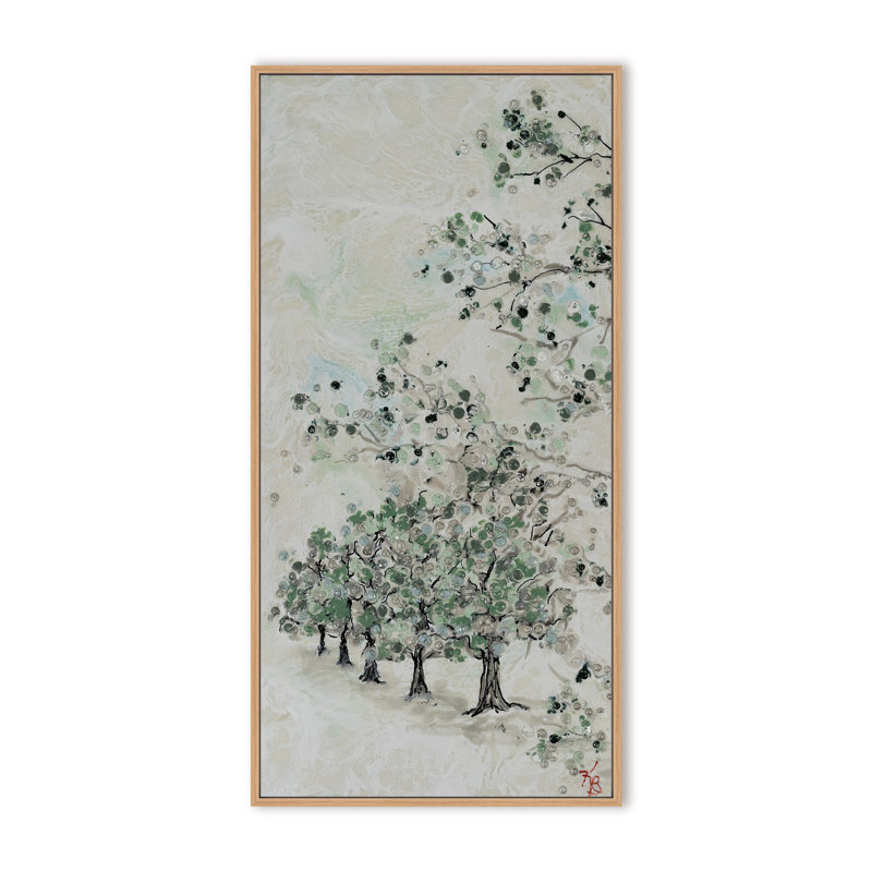 Nature Inspired "Budding Spring" Canvas Wall Art By , 48" H x 24" W x 2.375" D, Framed Canvas, Gold
