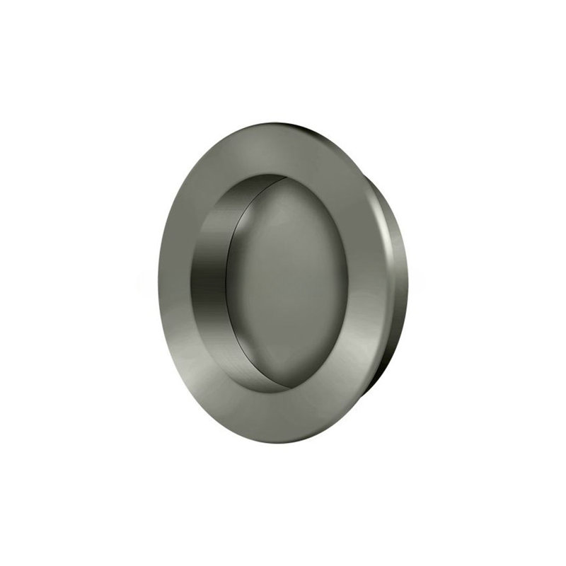 Deltana FP238U5 Flush Pull , Round, HD, 2-3/8", Solid Brass in Antique Brass, 2 3/8", Antique Nickel