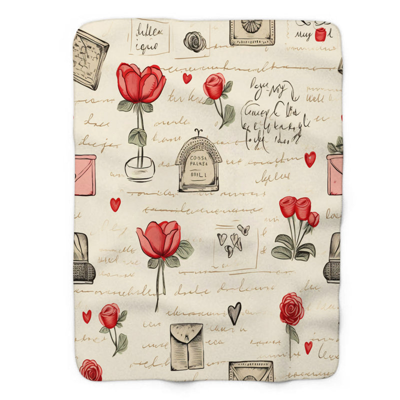 Old Mail - couverture sherpa de qualité supérieure 1 pièce, L 60 po x L 80 po