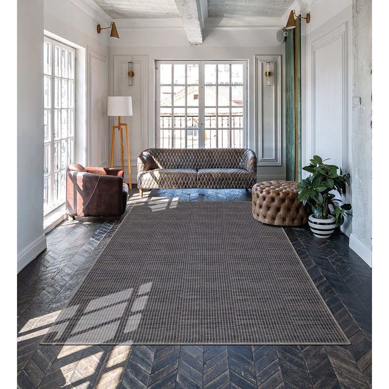 Tapis lavable à la machine en coton à tissage plat infroissable pour salon, couloir, Rectangle 5 pi x 7 pi