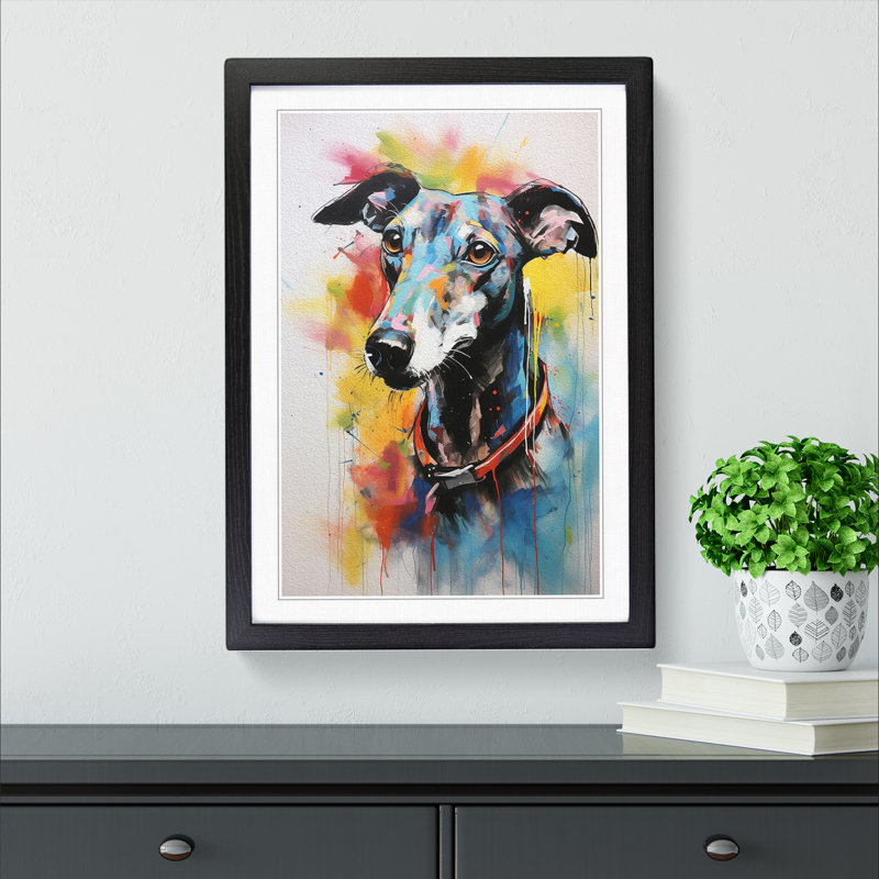 XYZ-FRM-V1223-3534 Greyhound Gestural No.2 - Single Picture Frame Print on Wood