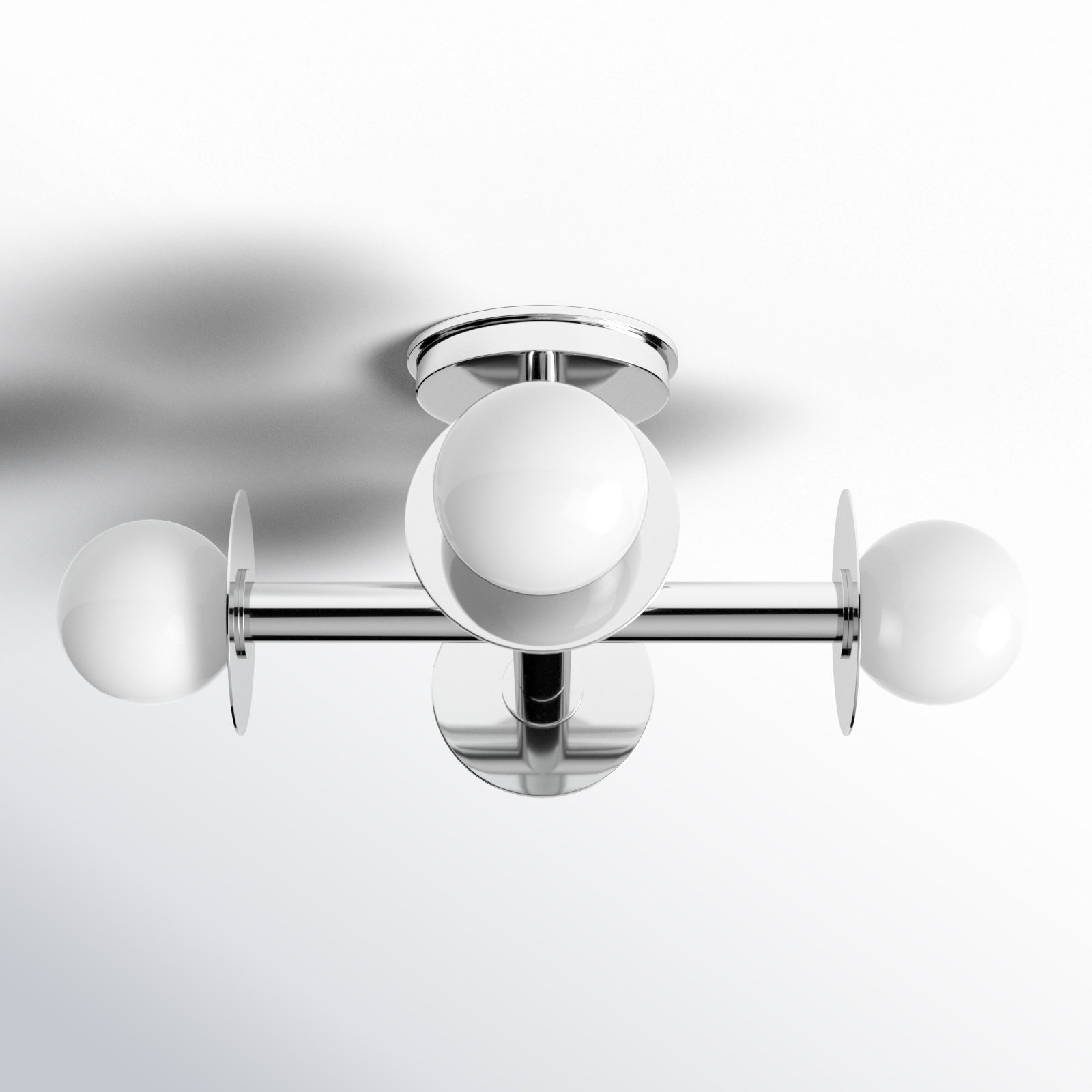 Allegra 4 Light Glass Semi Flush Mount, Polished Nickel