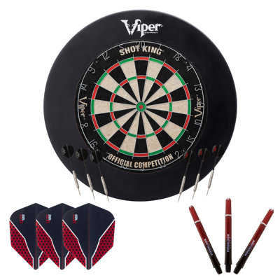 Cadre de jeu de fléchettes Viper Guardian noir, jeu de fléchettes Viper King Sisal, lumières de jeu de fléchettes Viper Shadow Buster, rouge ombre Viperlock Shaft Shaft
